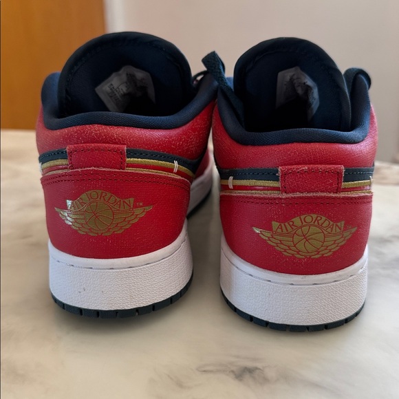 Jordan Kids Red and Navy Sneakers - Picture 3 of 4